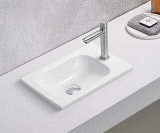 Раковина Gid N3340 71170 встраиваемая сверху белая 40.5x26x10